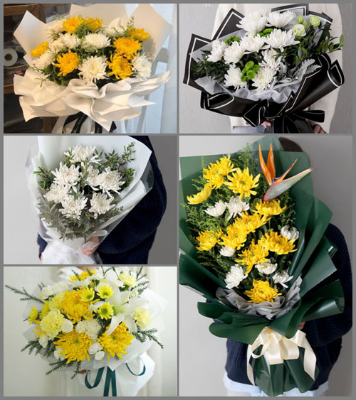 山东莱芜莱城区茶业口镇高白杨村白事花束代送